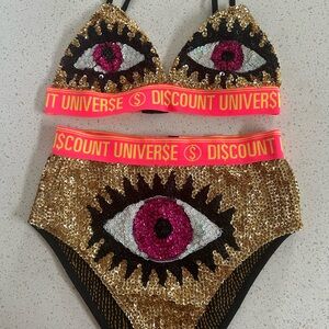 Gold and Pink Eye Bikini